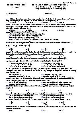 Đề thi khảo sát chất lượng Vật lí 12 - Mã đề 132 - Năm học 2016-2017 - Trường THPT Quảng Xương 4